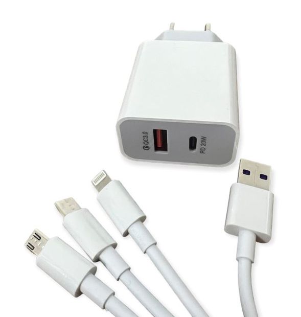 Fast Charger 20W With 3 IN 1 Charging Cable For Smart Phones | Shop ...