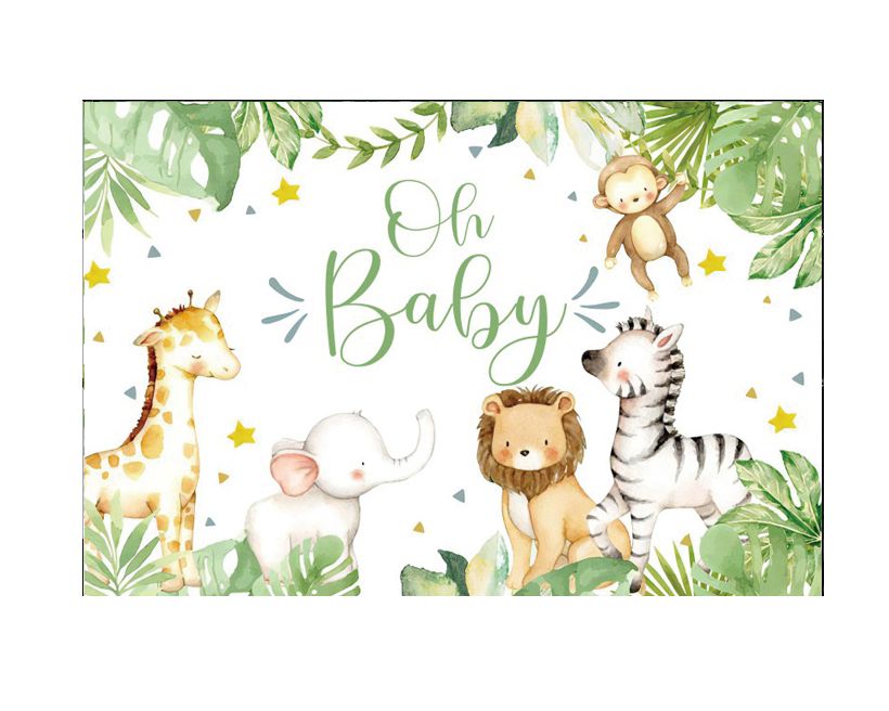 Small Baby Shower Party Table and Photography Backdrop (Oh Baby Safari ...