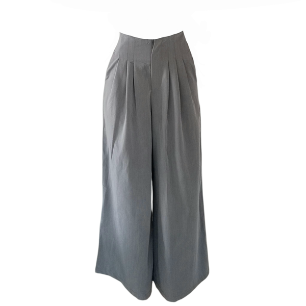 Ladies Grey Palazzo Pants with Side Pockets