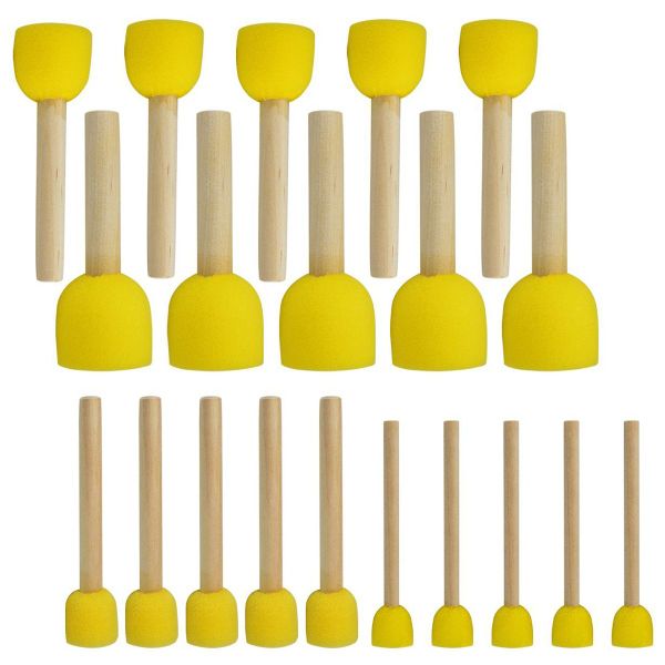 20 PCS Round Sponges Brush Set Kids Painting Tools - Sponge DIY in 4 Sizes