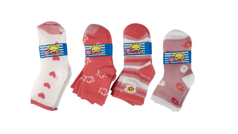 Girls' Fun &amp; Comfy Fit Socks - 4-Pack - SA/UK Size 9-13 - Ages 5-8