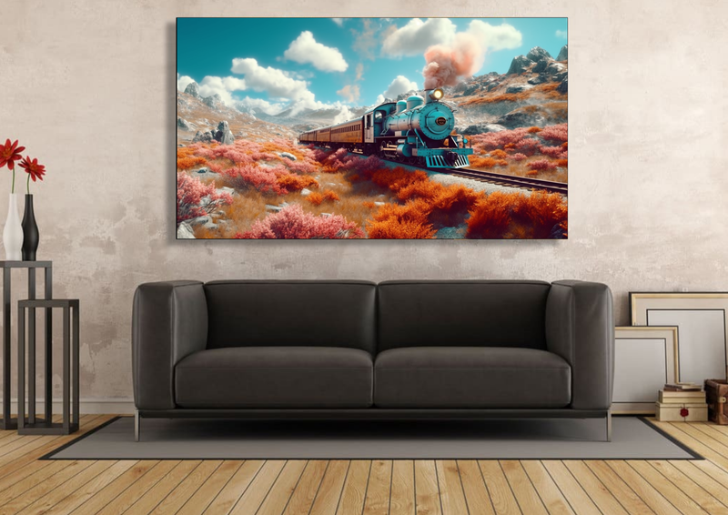 Canvas Wall Art - Train Through Fantasy Abstract - IM0170