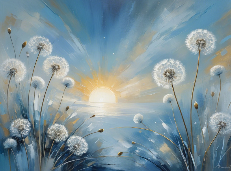 Modern Canvas Wall Art Home Decor - Dandelion Sunset