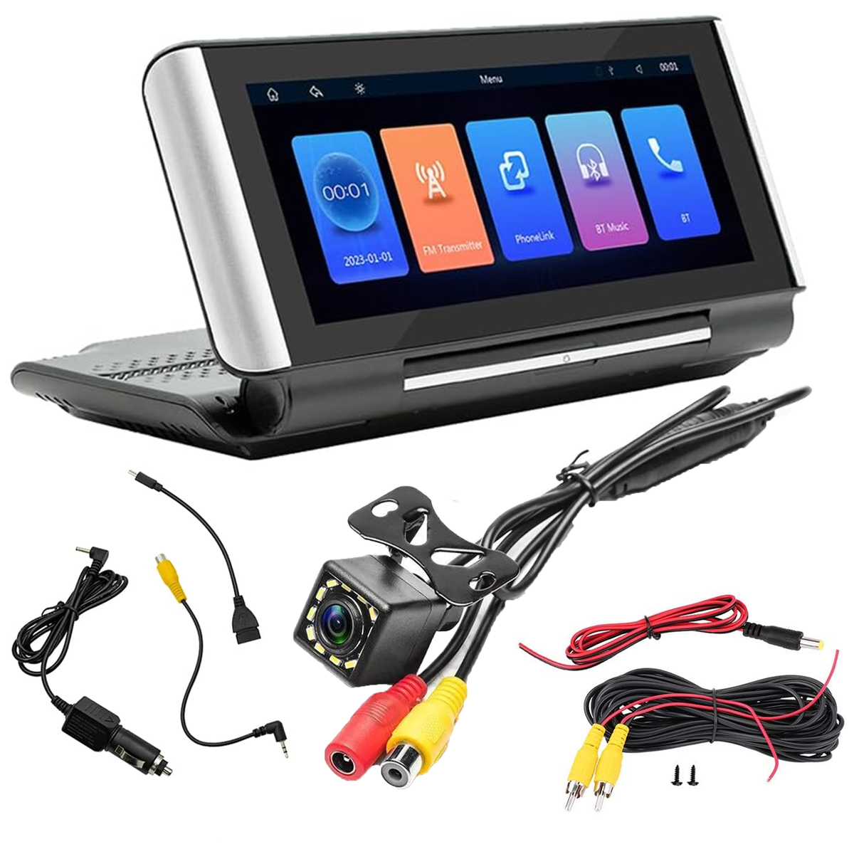 CarPlay Folding Touch Screen HD Car Rear View Camera Wireless Car DVR