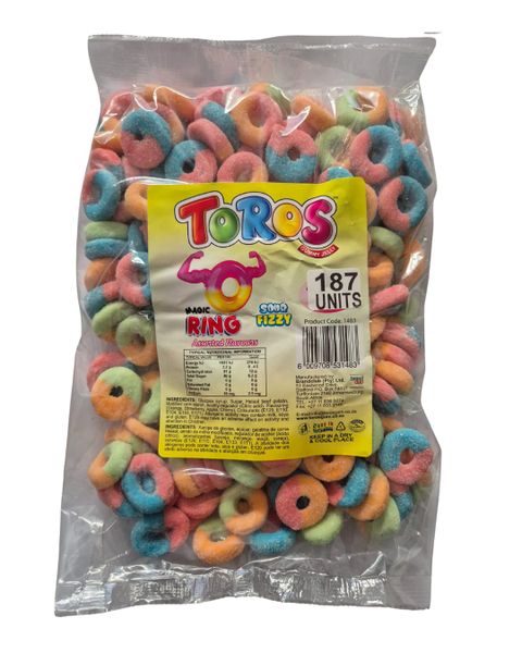 Toros Assorted Flavours Sour Fizzy Magic Rings