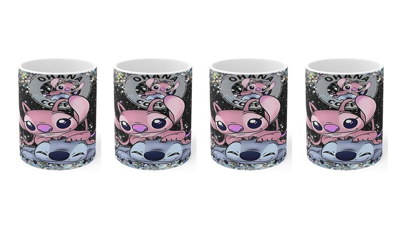 Stitch &amp; Angel Ohana Coffee Mug 4 Pack