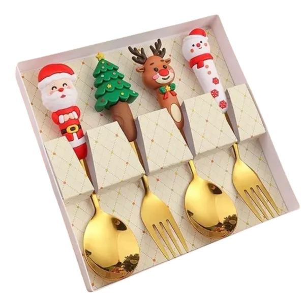 Christmas 4 Piece Forks and Spoons Set HY- 393