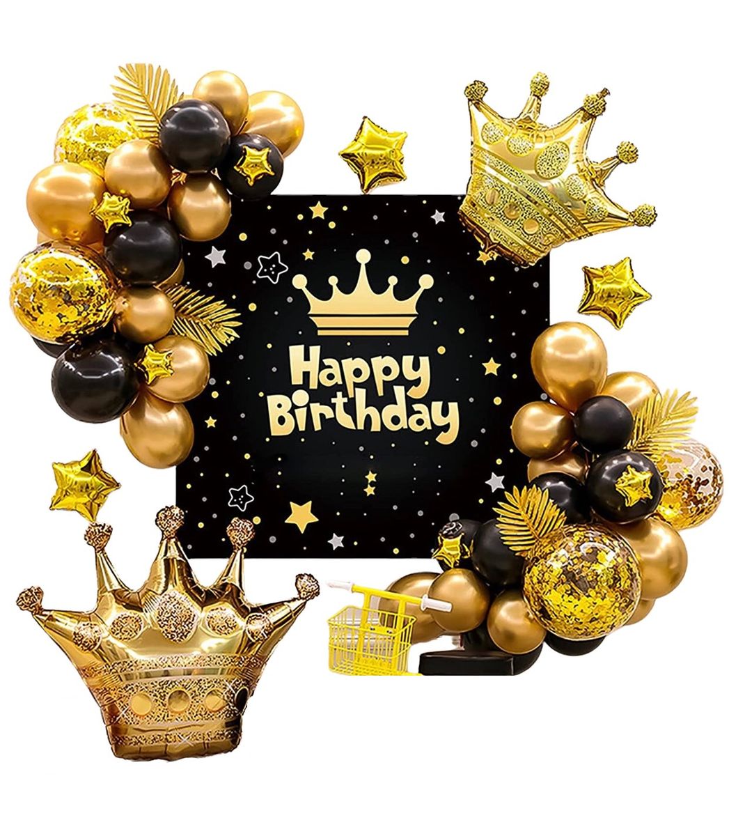 Birthday Party DIY Theme Round Balloon Black Gold White Shop Today 