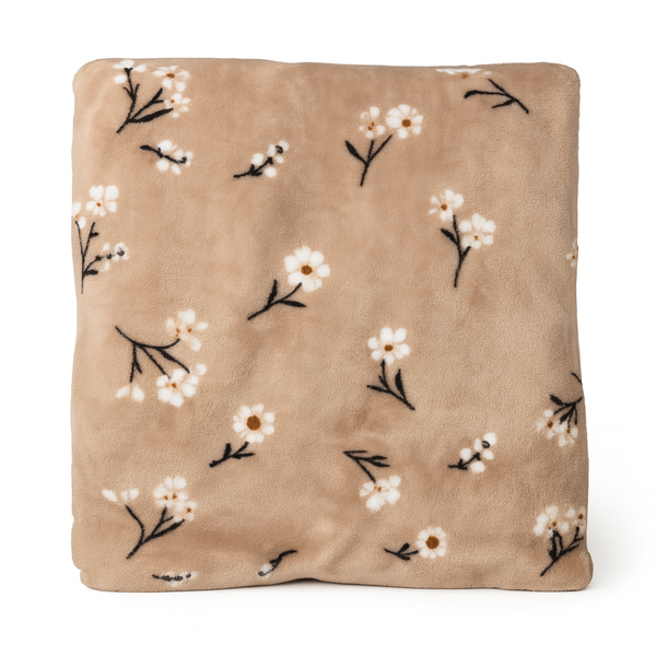 Twin Plush Blanket 168cm - Brown Floral