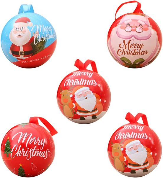 Ball Shaped Candy Box Hanging Ornament 5Pc