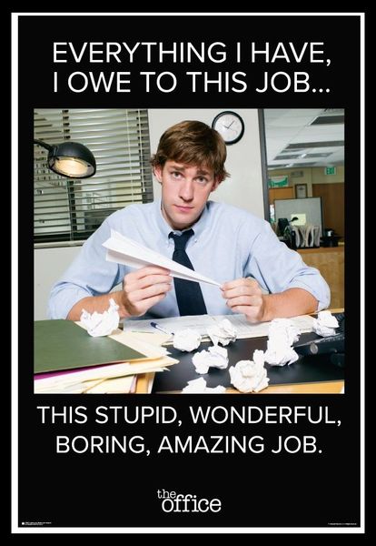The Office - Jim Quote Poster with Black Frame