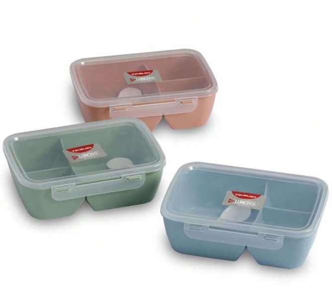 3 Compartment Rectangular Lunch Box set