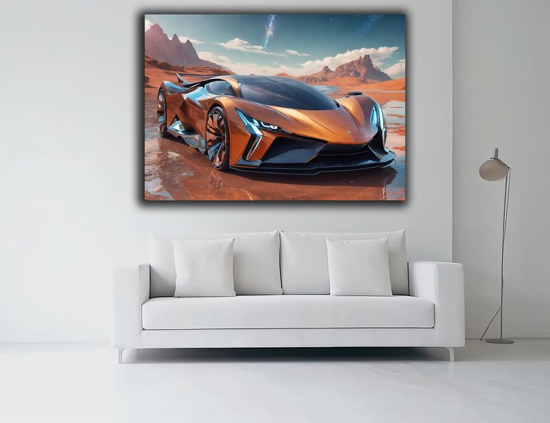0213 Futuristic Automobile Canvas Wall Art