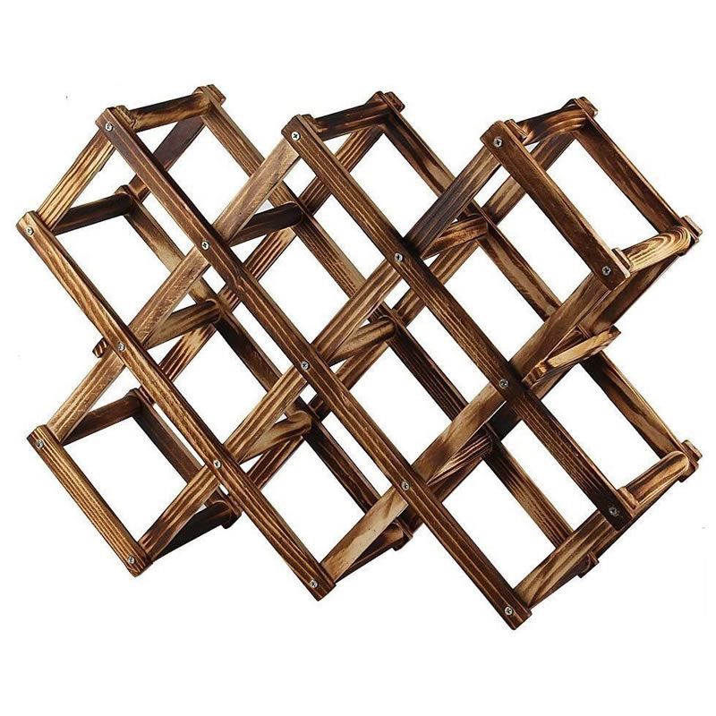 Foldable Wooden 10 Bottle Wine Rack Shop Today. Get it Tomorrow