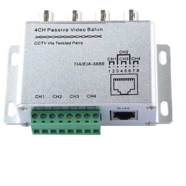 BALUN 4CH 8.0MP P-TXRX BNC PAIR - 4 Channel Passive Video Balun