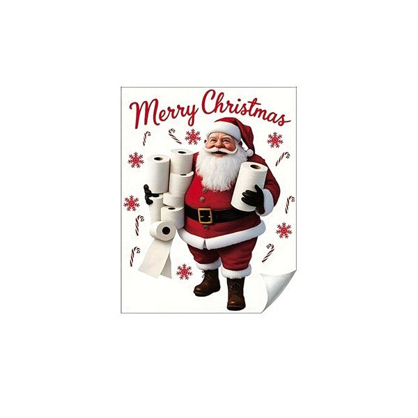 Santa Christmas Wall Decal - Removable Sticker for Doors &amp; Bathrooms