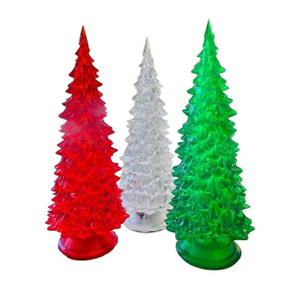 Christmas Light Up LED Tabletop Tree (18.5cm) Set of 3