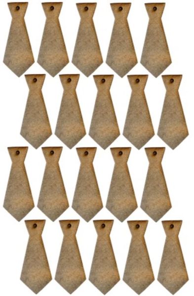 MDF Neck Tie Keyring Blanks 7cm with 3mm Hole (3mm Blonde MDF)