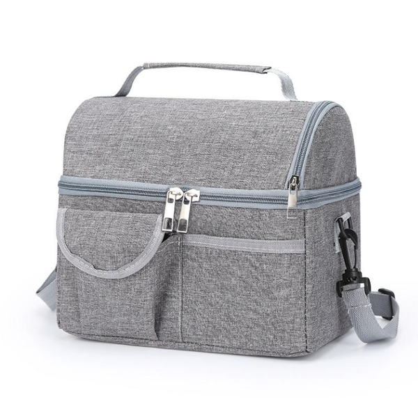Double Zipper Insulated Cooler Bag Lunch Bag