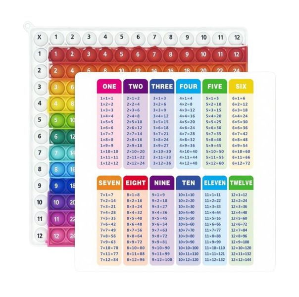 Rainbow Multiplication Pop Fidget Toy Learning Set