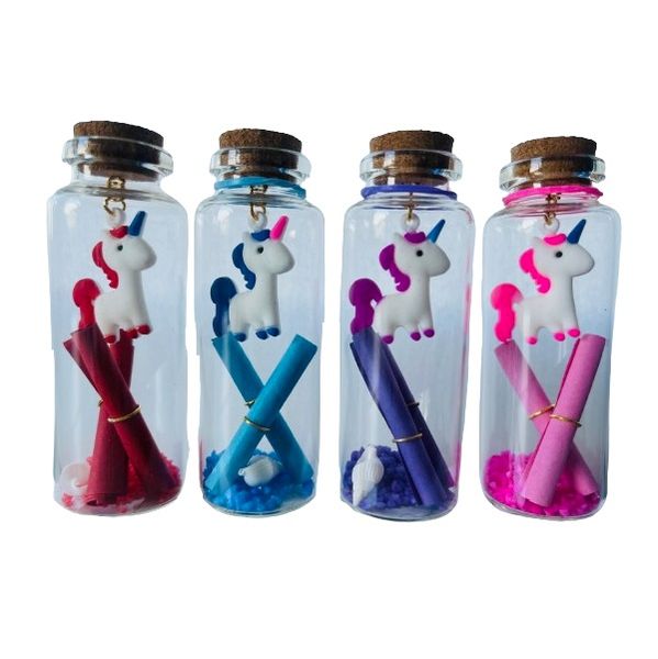 Party Favor &amp; Classroom Kids Prizes - Lucky Wish Unicorn Bottles (Set of 4)