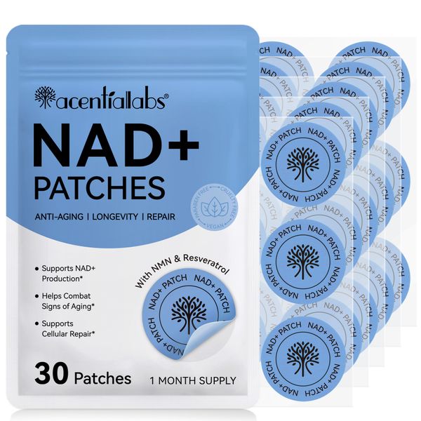 Acentialabs NAD+ Patches 30 Pack with Lions Mane Extract and Resveratrol