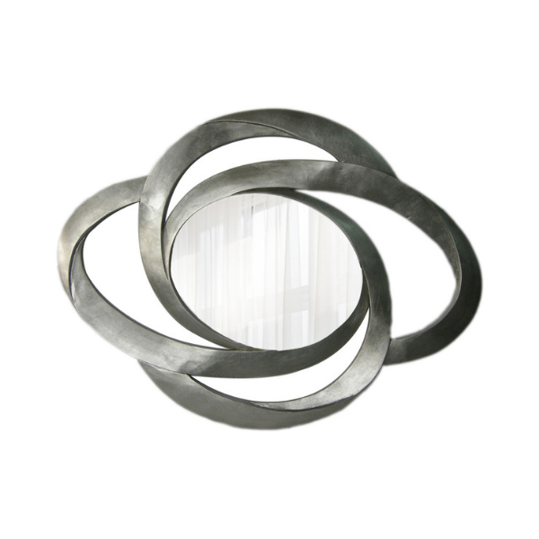 Modern Swirl Mirror - 900x1200mm - Silver