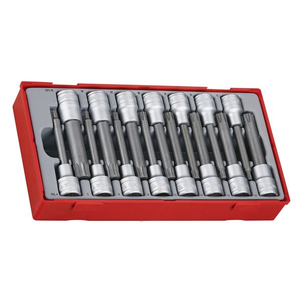 TengTools - 15 Piece 1/2 Inch Ribe &amp; Spline Socket Set - TTRS15