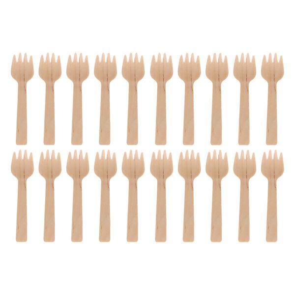 Regent Disposable Bamboo Mini Cocktail Forks 20Pcs, (110Mm)