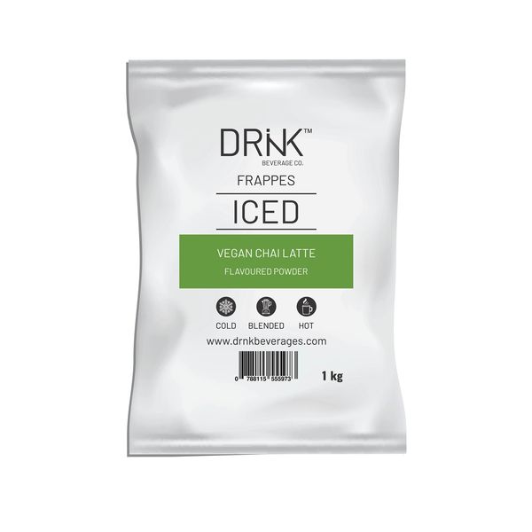 DRNK Vegan Chai Latte - 1kg - Spiced Chai Flavor for Hot &amp; Cold Beverages