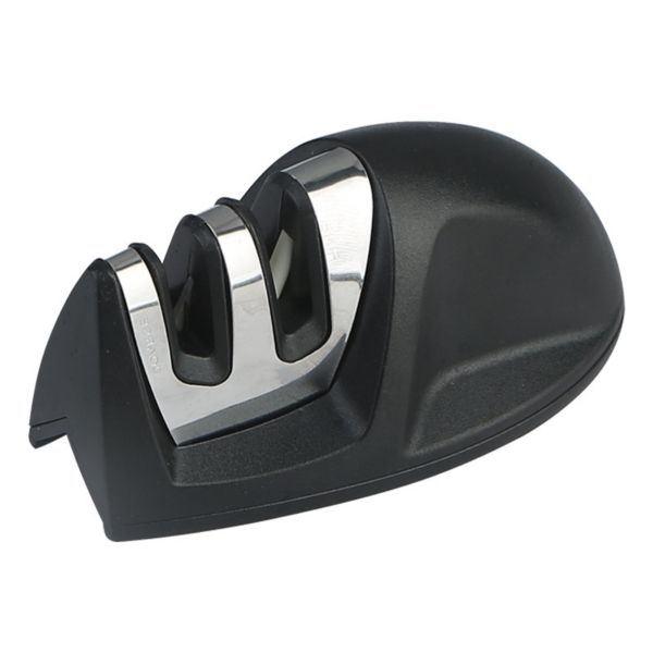 Knife Sharpener, 2-in-1 Manual for Kitchen &amp; Outdoor Knives, Black