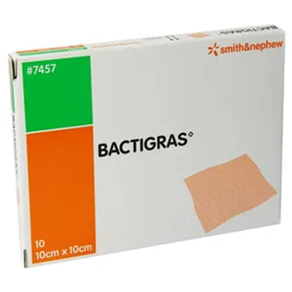 Bactigras Antiseptic Paraffin Gauze Dressing - 10cm X 10cm 1's