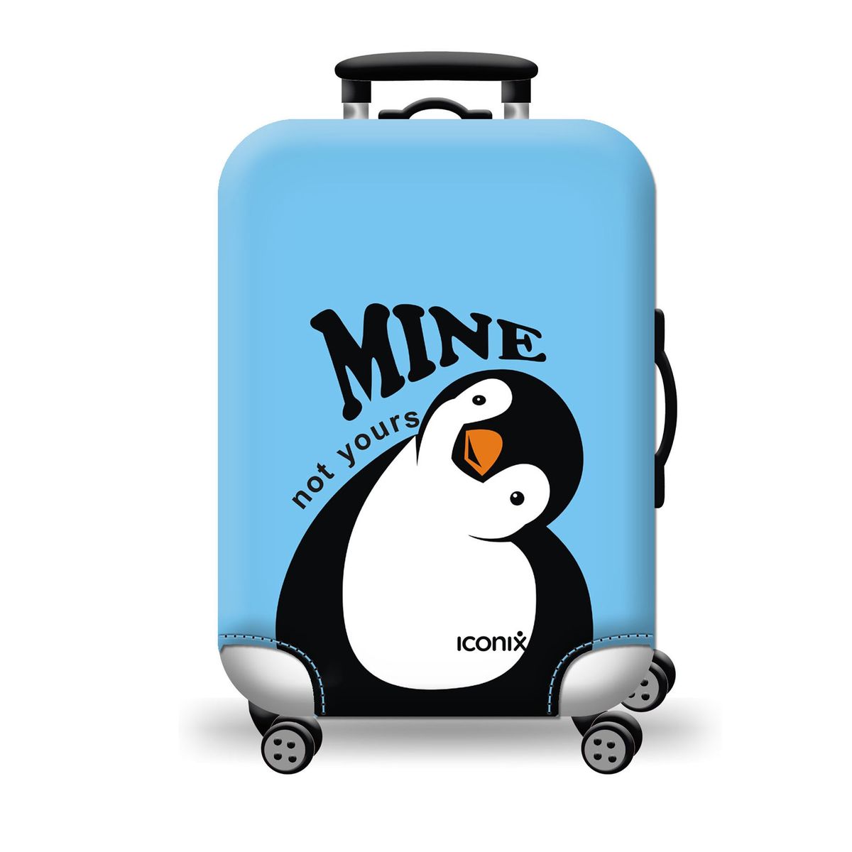 Iconix Printed Luggage Protector Cover - Quirky Penguin