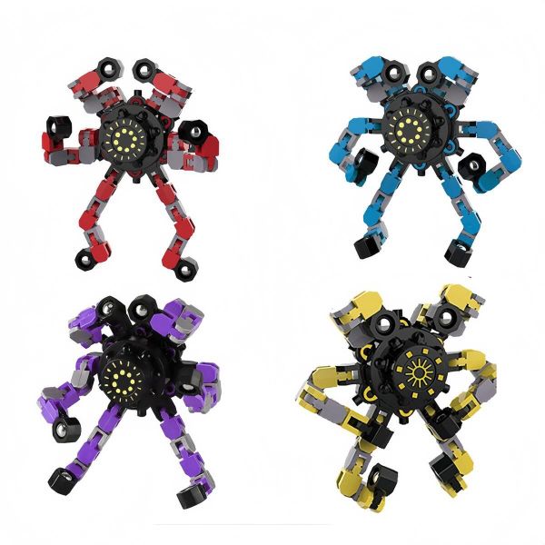 4Pcs Deformation FidgetSpinners,DIY Deformable RobotFingertip Toys
