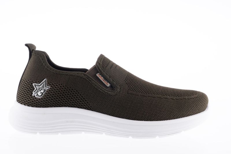 3-Stars Men’s Karim Slip-On Active Sneakers - Dark Green/Coffee