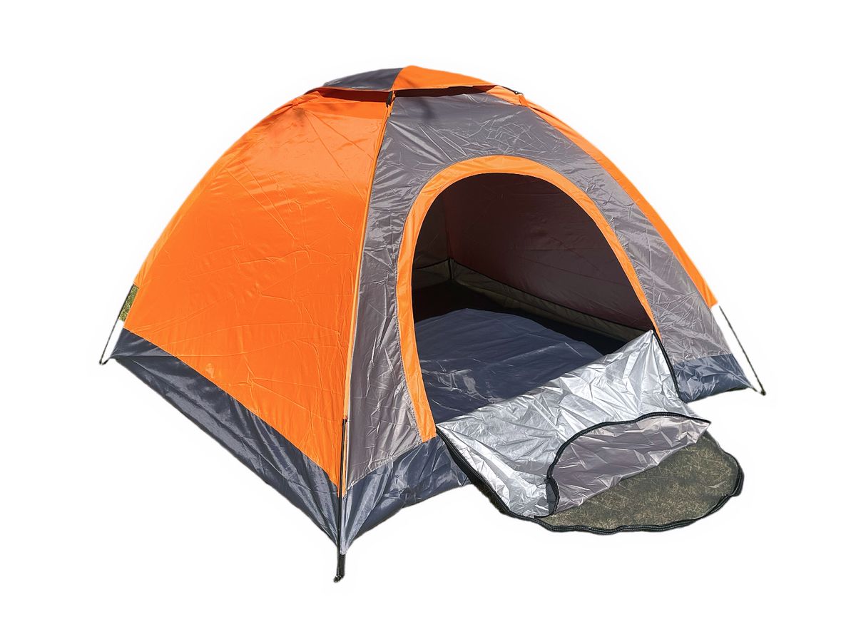 Camping Rainproof and Sunproof Dome Tent- 200x200cm Orange and Grey ...