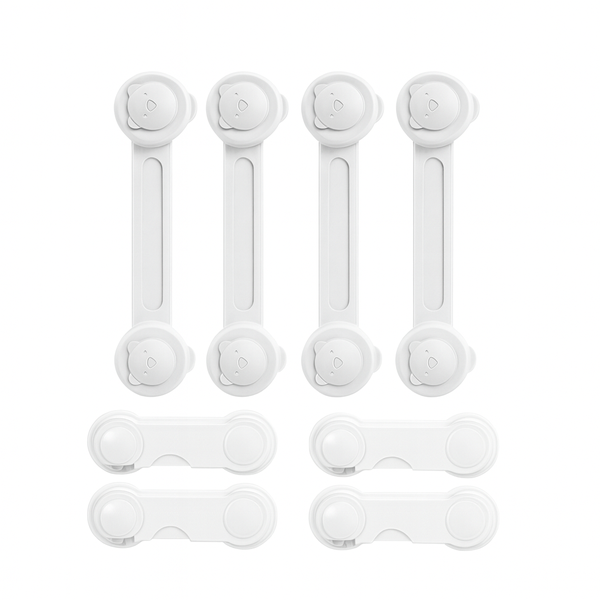 8 Pack - Baby Cupboard Safety Guard Locks - White