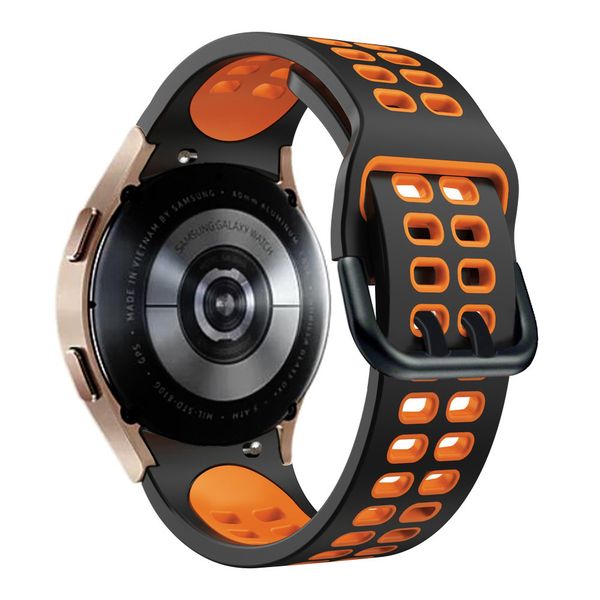 Sports Strap Compatible With Samsung Galaxy Watch 4/5/6/7 - Black &amp; Orange