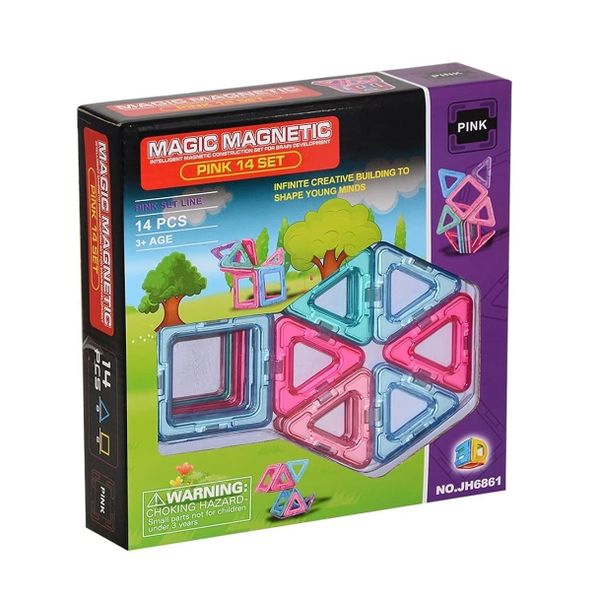 Magic Magnetic Blocks Pink 14 Set