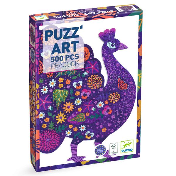 Djeco Puzz Art Puzzle - The Peacock 500 Pieces
