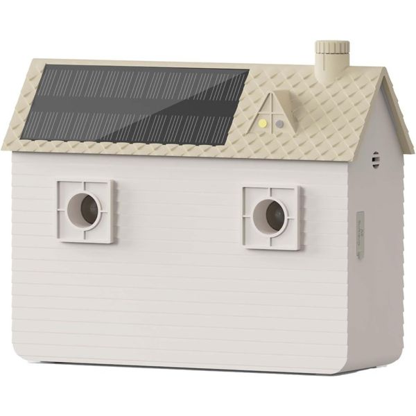 Solar Ultrasonic Anti-Bark Device (Ivory White) - USB-C/Solar, 15.24m Range