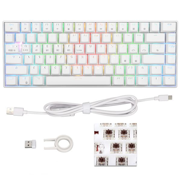 Mechanical Keyboard Wireless 82 Key Brown RGB