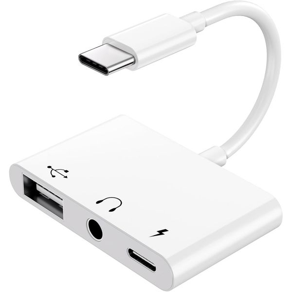 3 in 1 USB C to 3.5mm Jack Audio Adapter