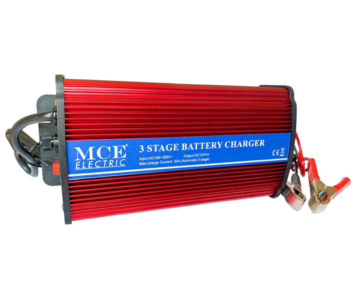 MCE Electric - Automactic 3 Stage Battery Charger - 20A/12V