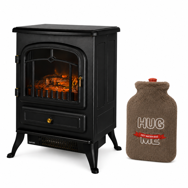 Electric Fireplace 1850W with Hot Water Bottle