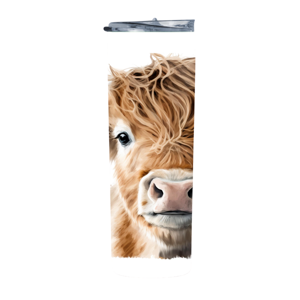 Close Up Cute Brown Cow 20 Oz Straight Skinny Tumbler 009