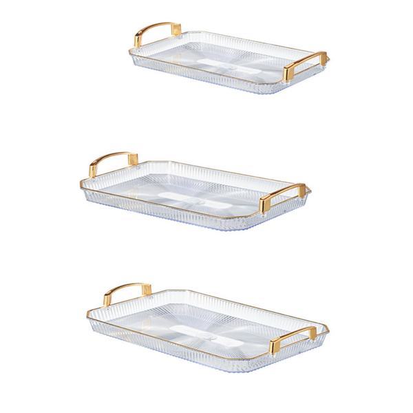 3-Piece Clear Plastic Wedding Party Fruit and Dessert Tray