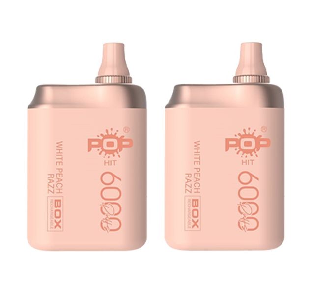 Pop Hit 6000 Puff Disposable Vape - White Peach Razz - 2 Pack