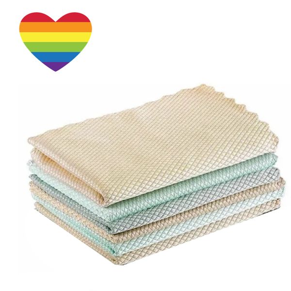 Kitchen Dishwashing Towel Wipe Cloth Window Glass 6pc &amp; Heart Sticker