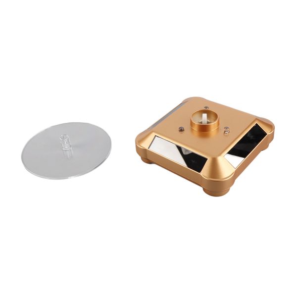 Solar LED Rotating Display Stand Gold for Jewelry/Phone